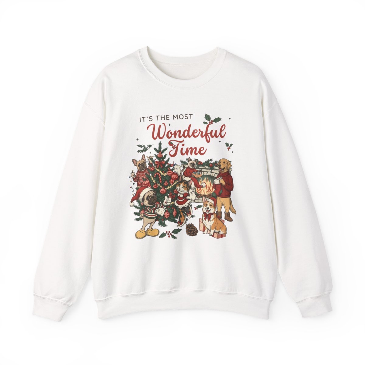 Cute Christmas Pet Sweatshirt for Dog & Cat Lovers Detail