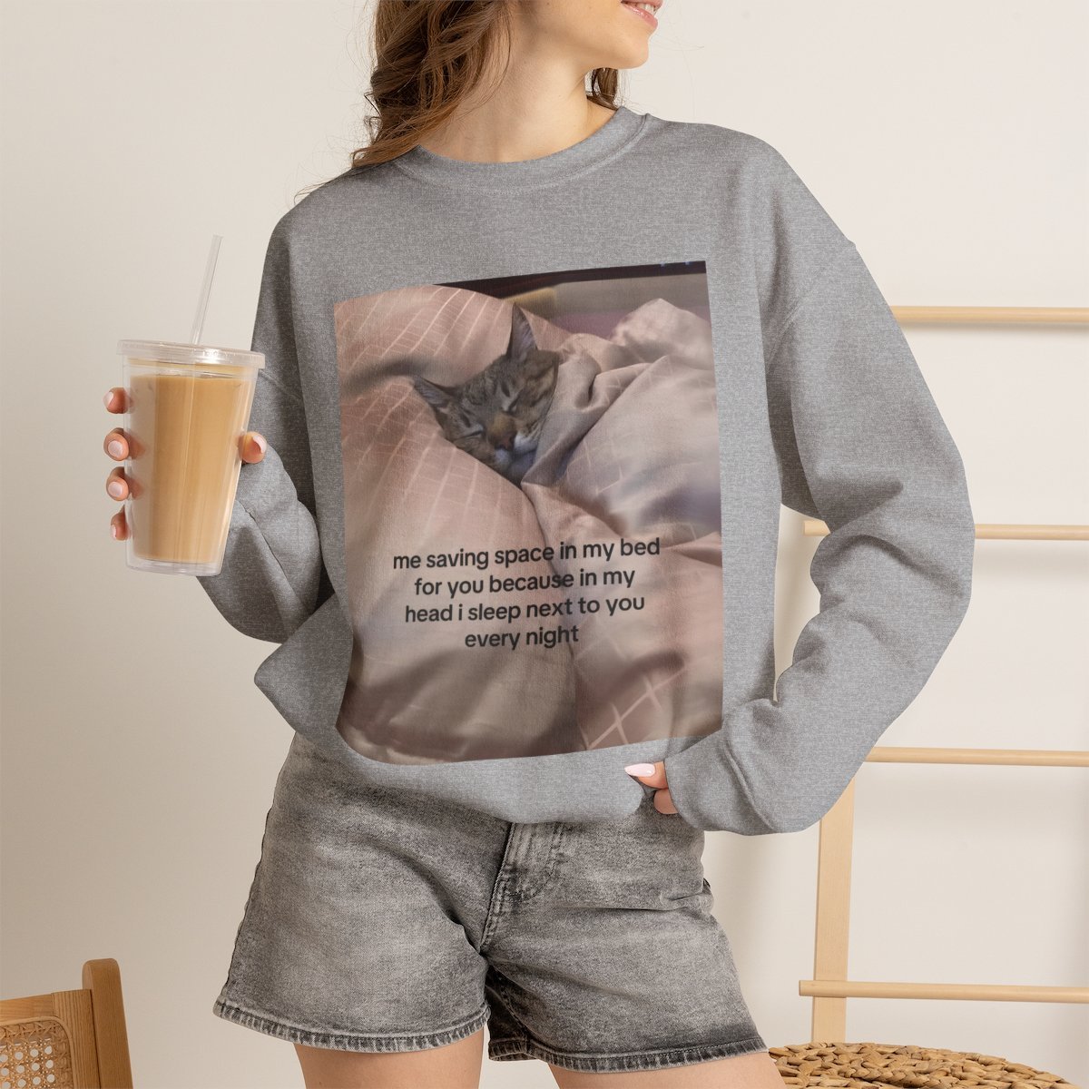 Cozy Cat Lover Sweatshirt | Cute Pet Themed Unisex Hoodie Gift Sport Grey
