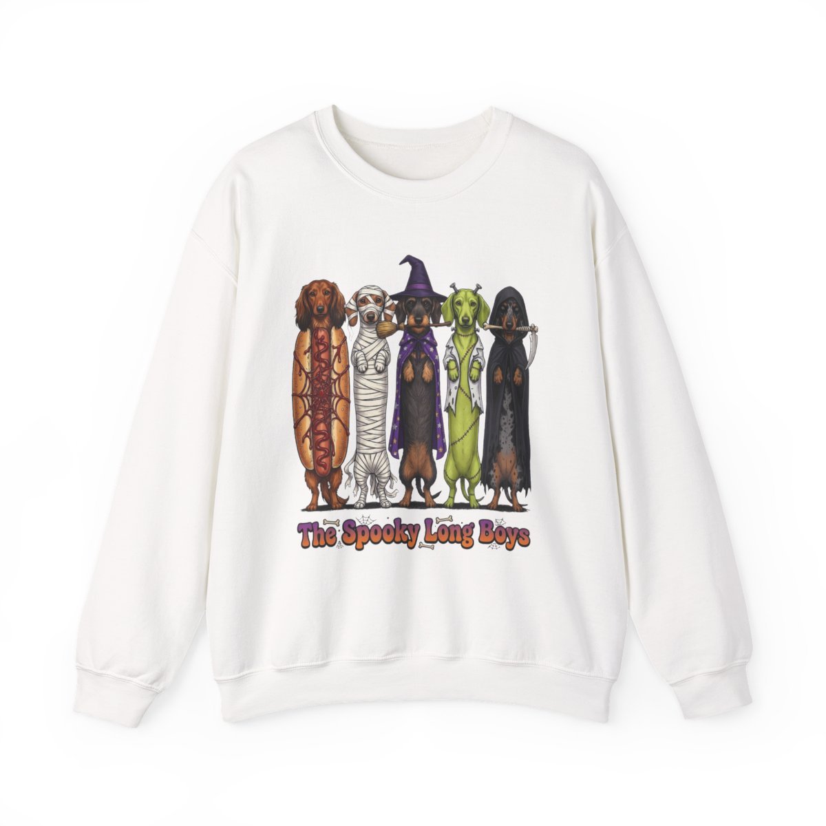 Cute Spooky Dachshund Halloween Sweatshirt for Dog Lovers Detail