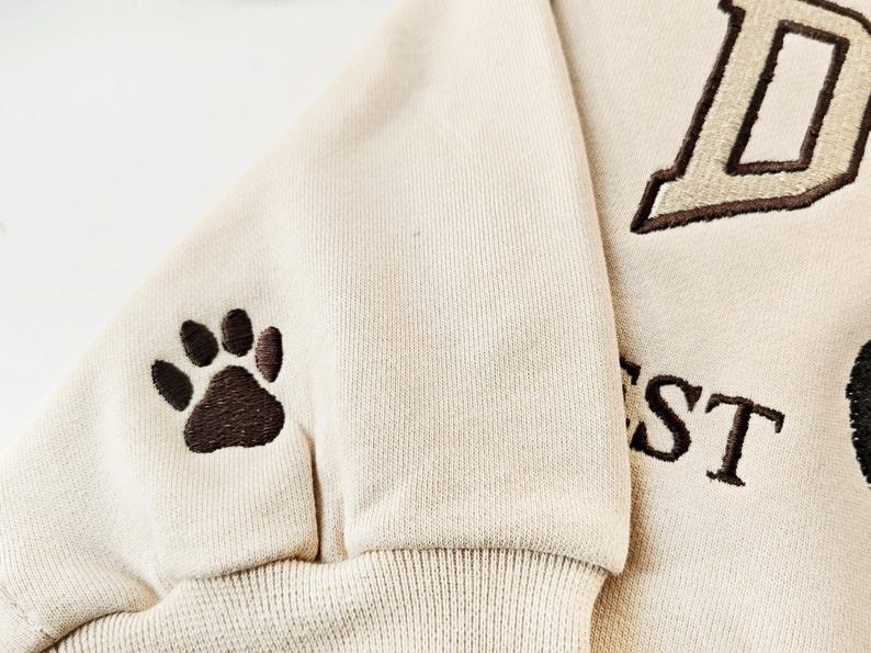 Unisex Pet Embroidered Sweatshirt, Embroidered Dog Hoodie, Custom Dog Face Embroidered Sweatshirt From Photo, Pet Lovers Gift, Gift For Mom Navy