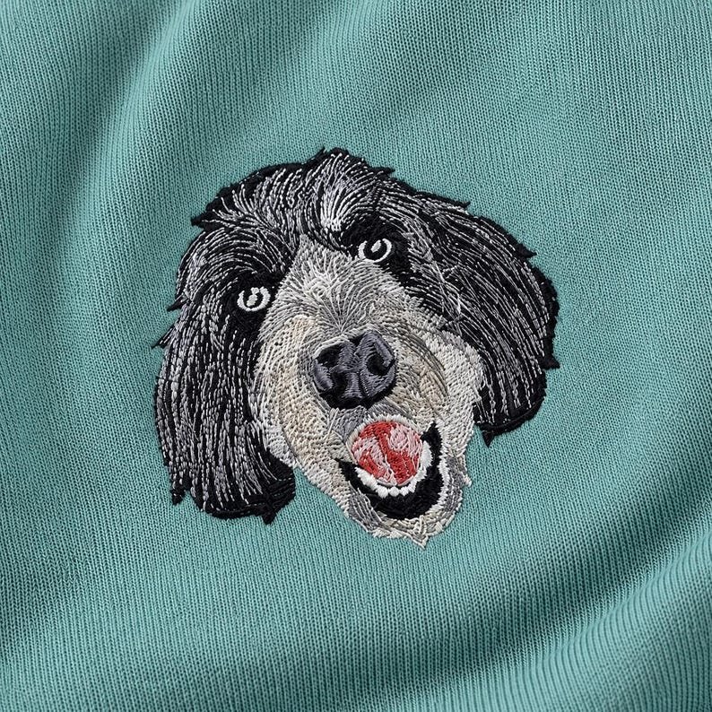 Unisex Comfort Colors Custom Embroidered Pet Sweatshirt - Dog or Cat Portrait From Photo Sweater - Dog Mama Sweatshirt - Mom Birthday Gift Sport Grey