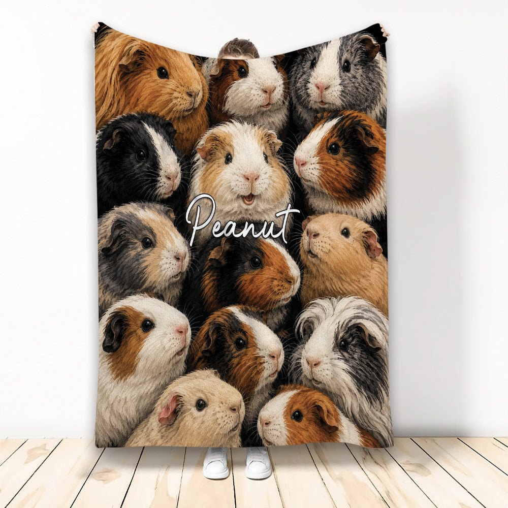 Custom Guinea Pig Throw Blanket, Cavy Lover Design
