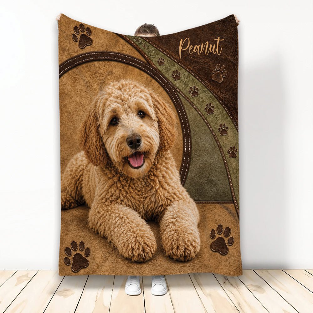 Custom Labradoodle Throw Blanket, Dog Lover Design