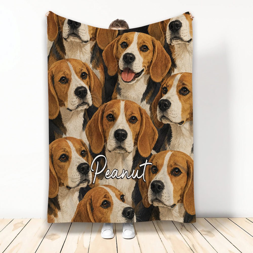Custom Beagle Throw Blanket, Beagle Lover Dog Design