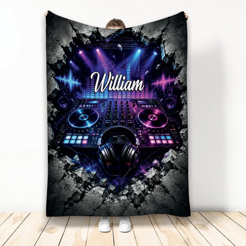 Custom DJ Throw Blanket, Music Lover Design