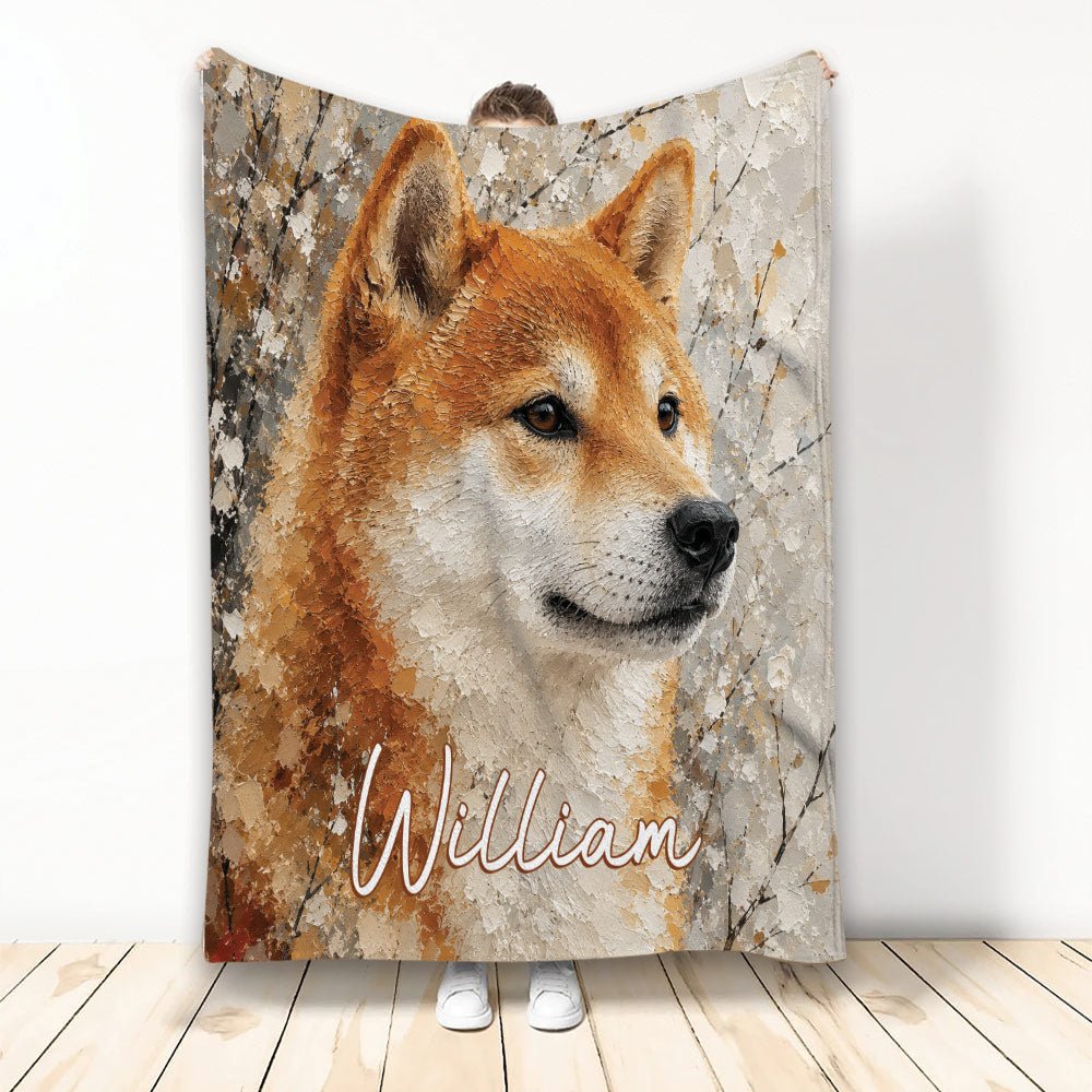 Custom Shiba Inu Throw Blanket, Dog Lover Decor