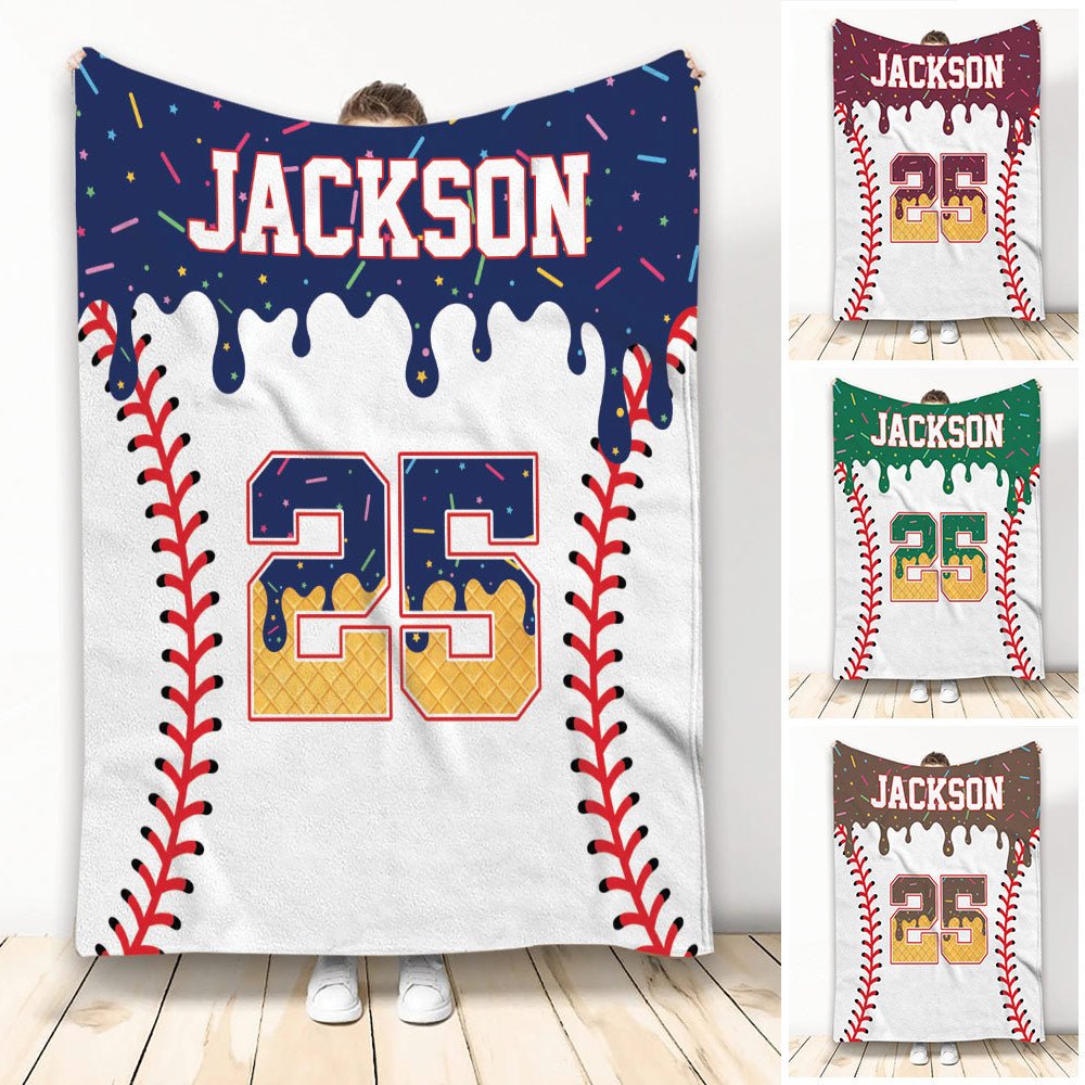 Custom Baseball Throw Blanket, Baseball Fan Design