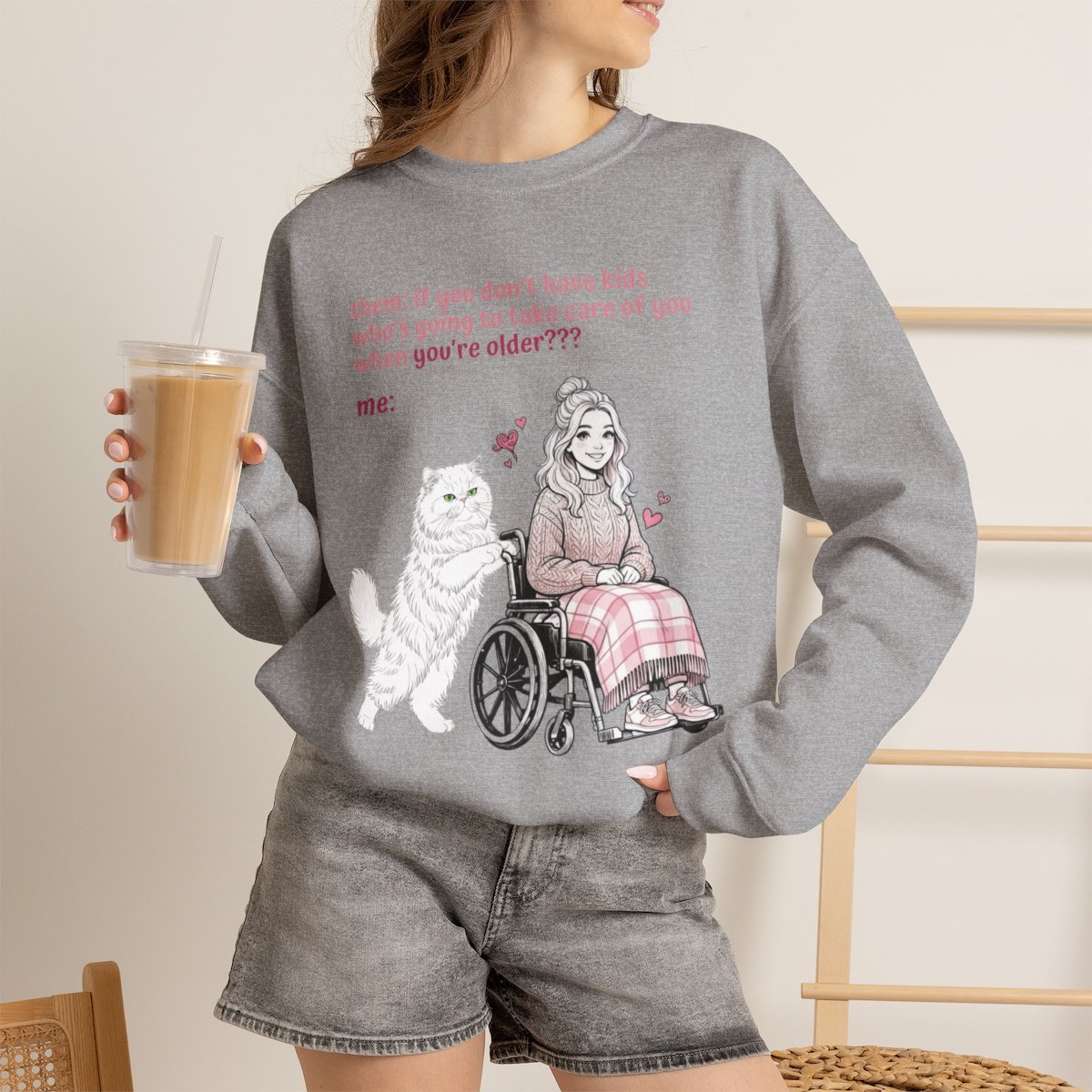Funny Cat Mom Unisex Sweatshirt | Cute Pet Lover Gift Idea Sport Grey