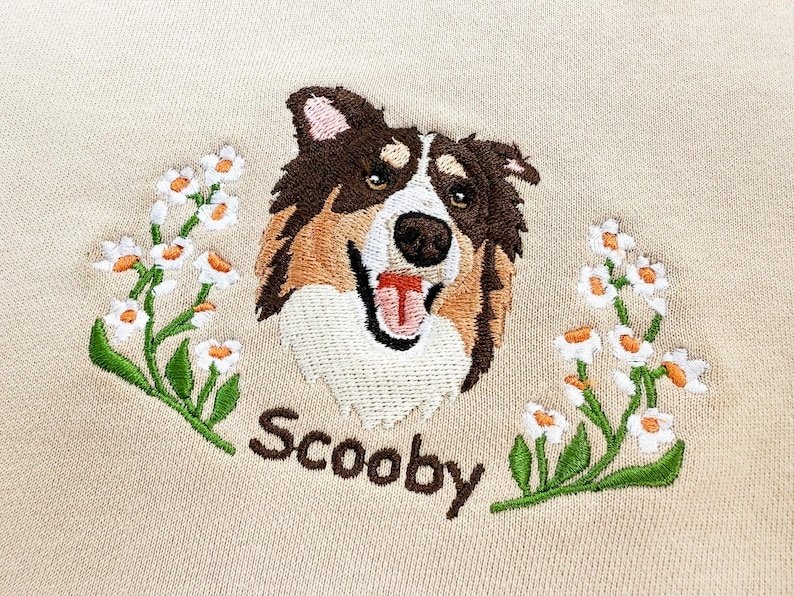 Unisex Embroidered Pet Sweatshirt for Women,Custom Dog Face Embroidered Sweatshirt,Custom Pet Hoodie,Gift for Pet Lovers,Mother's Day Gift 2026 Black