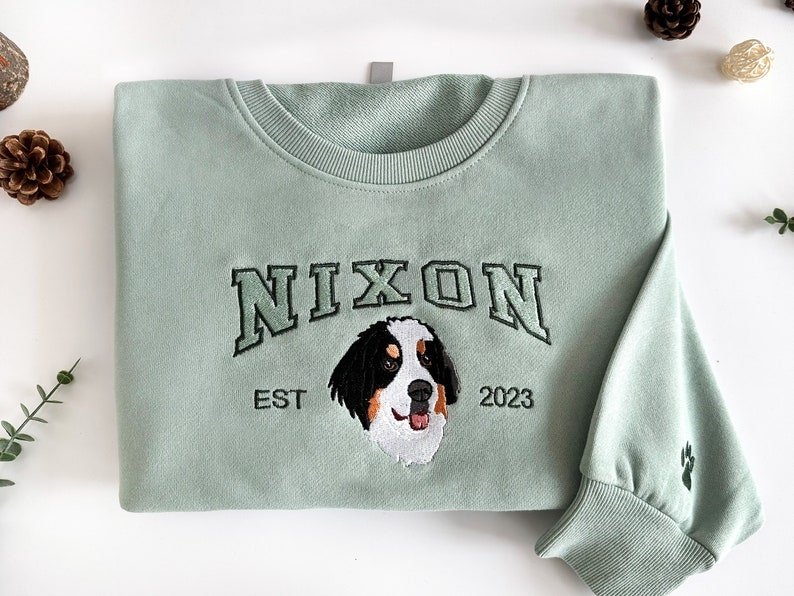 Unisex Custom Dog Hoodie Embroidered Dog Name, Personalized Pet Face Sweatshirt from Your Photo, Varsity Sweatshirt,Gifts for Dog Lover Maroon