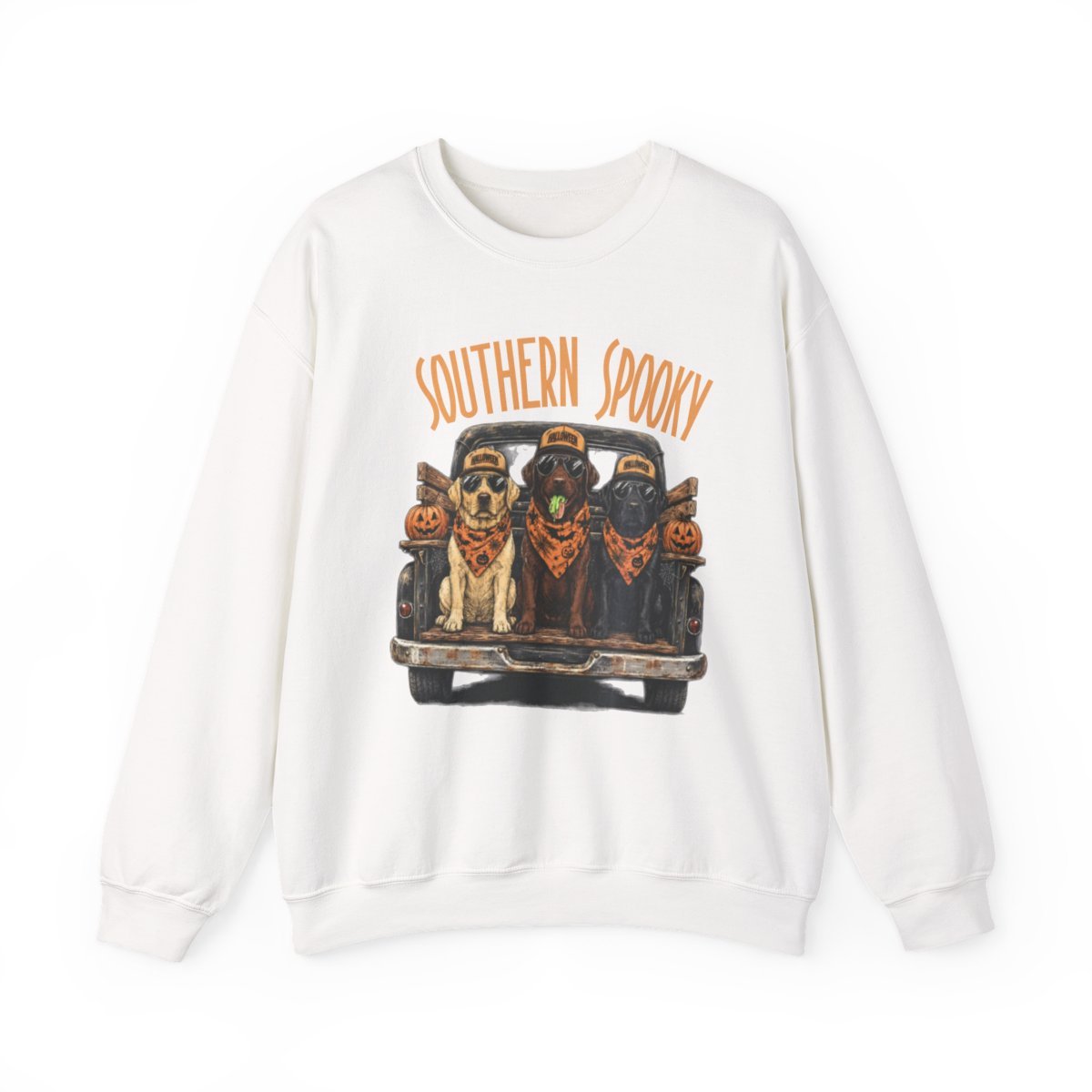 Unisex Southern Spooky Labrador Halloween Sweatshirt for Dog Lovers Detail