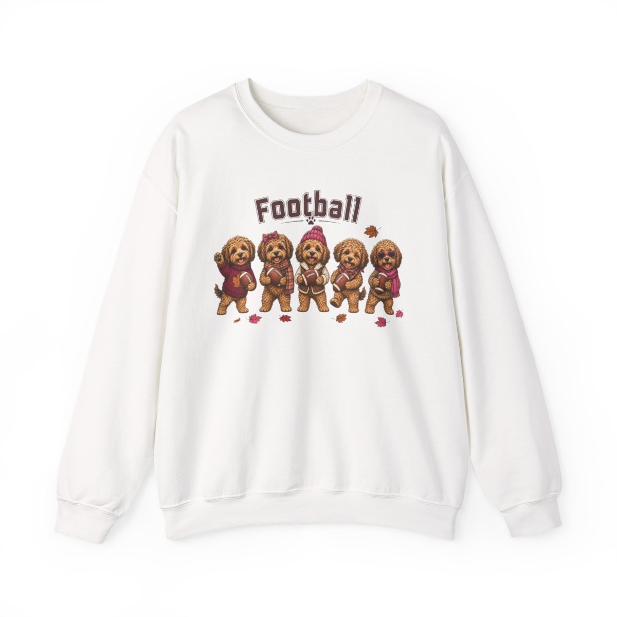 Unisex Cute Dog Football Sweatshirt for Autumn & Fall Pet Lovers Detail