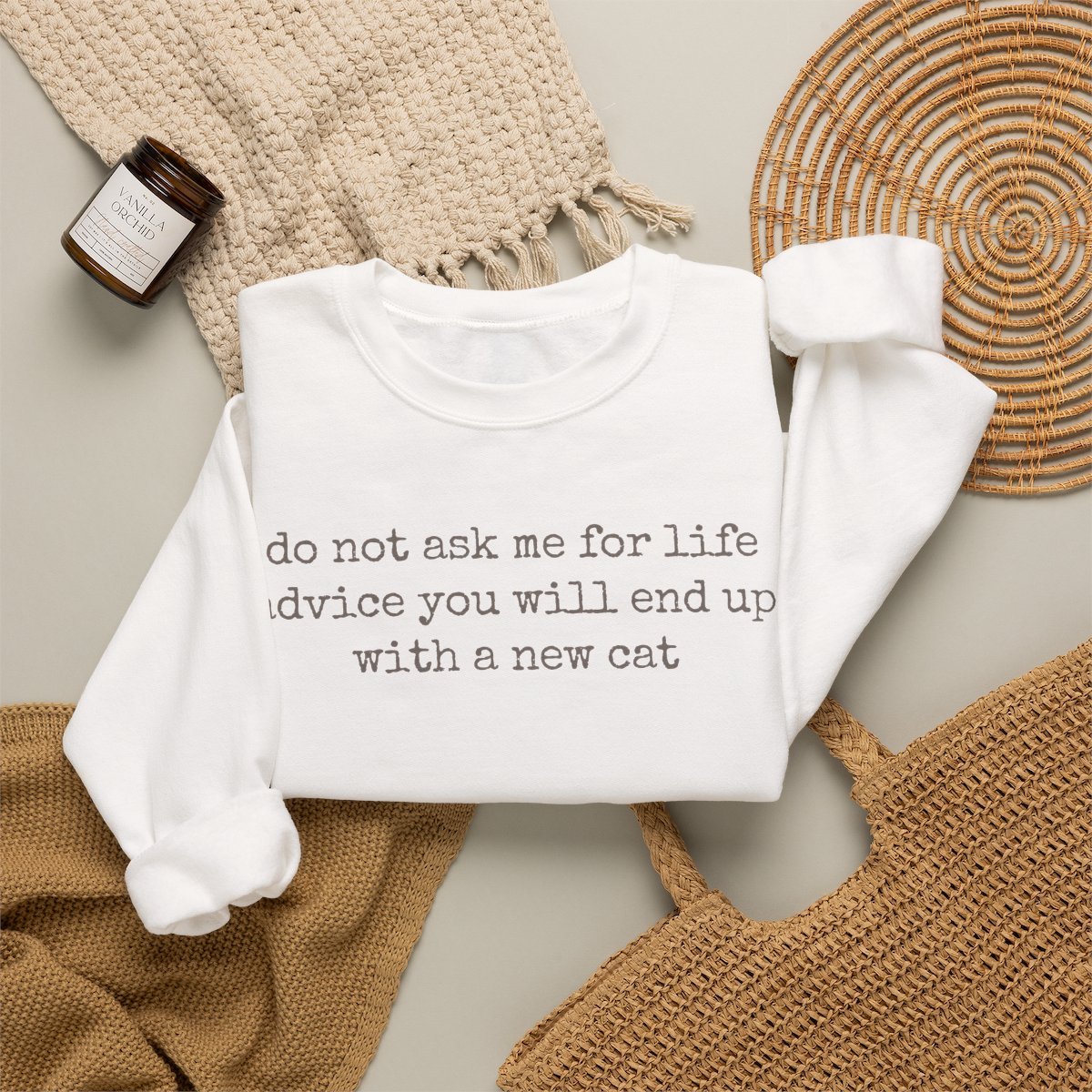 Funny Cat Lover Unisex Sweatshirt - Cozy Gift For Cat Owners Detail