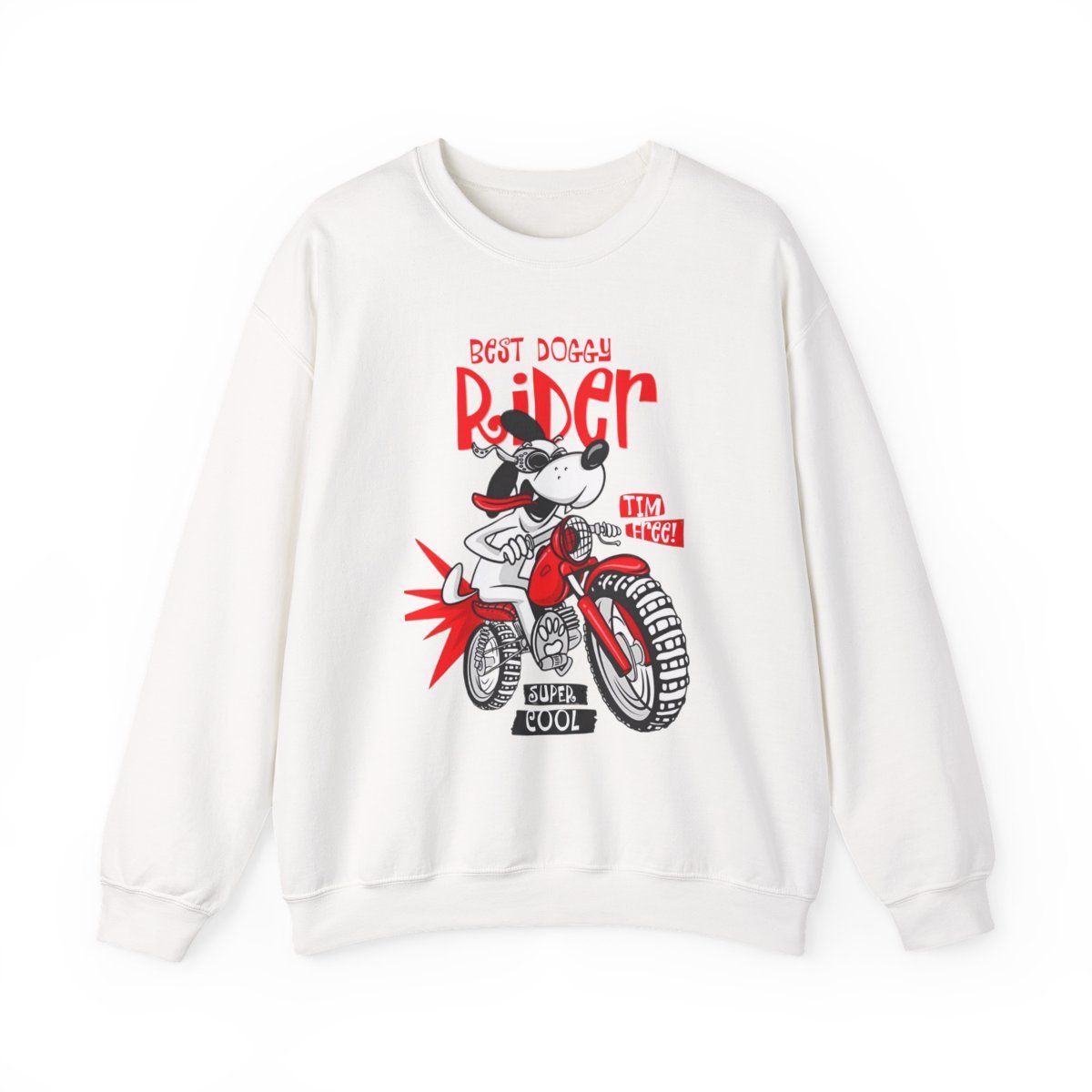 Cool Biker Dog Unisex Sweatshirt | Retro Graphic Dog Lover Gift Detail